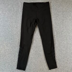 Ivivva Lululemon Girls 14 Black Mesh Leggings Athletic Yoga Pants Pocket Running